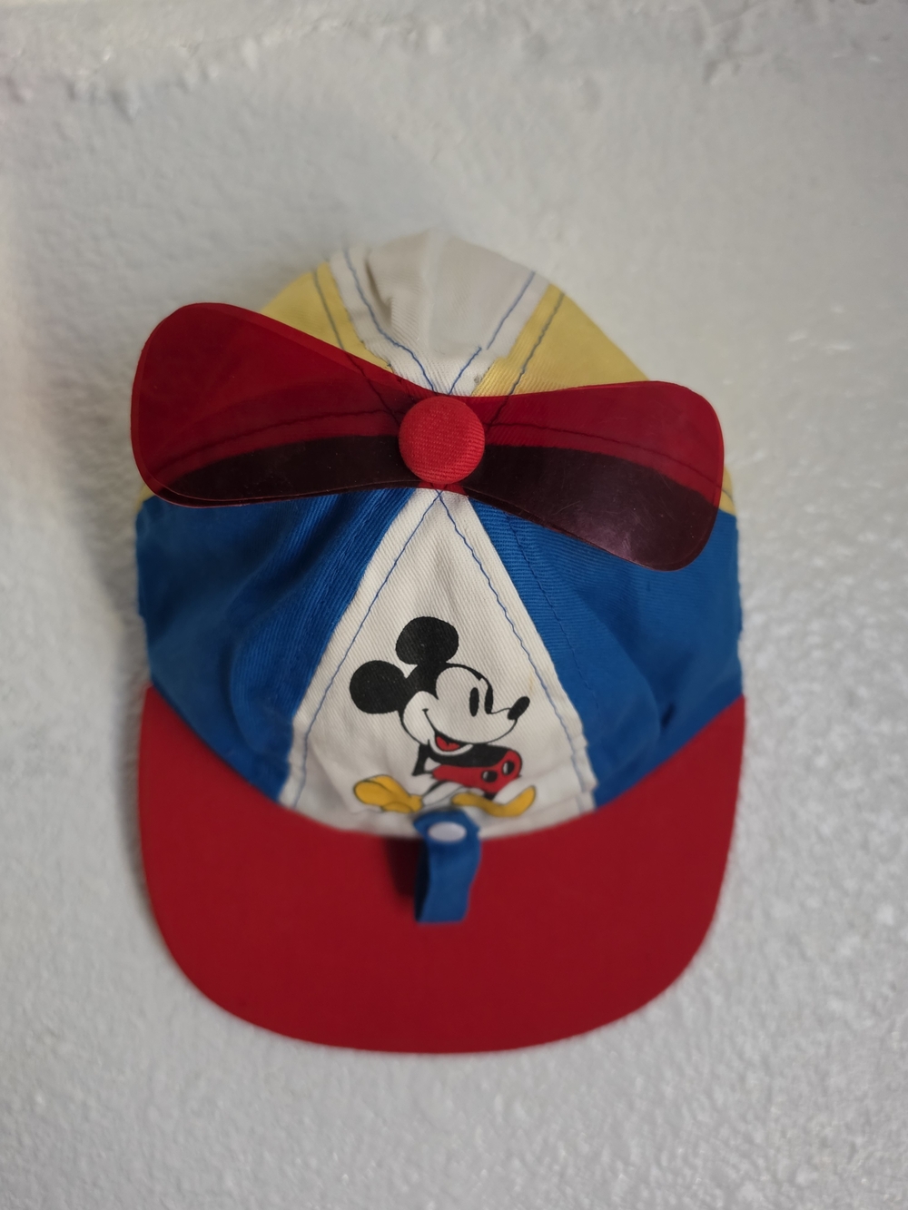 Disney Vintage Red Blue Yellow Mickey Mouse Propeller Hat
